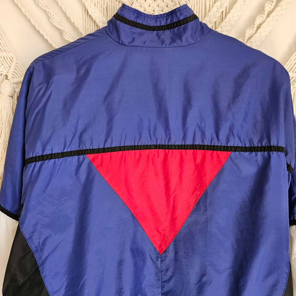 Nike Vintage 90s Style Colorblock Windbreaker Jacket Red Blue Purple Womens L - Picture 10 of 11